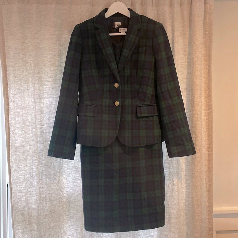 J.Crew black-watch plaid sheath dress and matching blazer. Classic. Gorgeous.